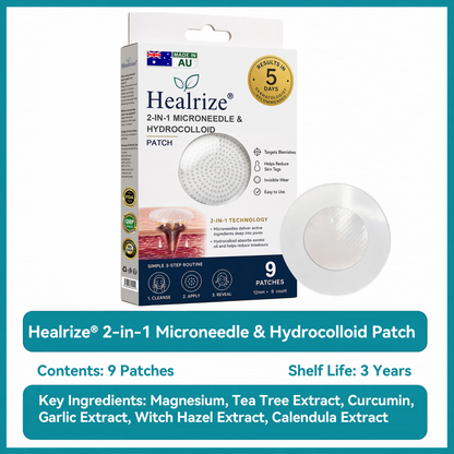 ✅🇦🇺𝐇𝐞𝒂𝒍𝗿𝗶𝙯𝙚®2-in-1 Microneedle & Hydrocolloid Patch🔥| Removes Raised Moles, Acne, Flat Warts & Skin Tags | Helps Improve Wrinkles, Scars & Blemishes | Invisible Patches for Face & Body