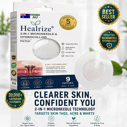✅🇦🇺𝐇𝐞𝒂𝒍𝗿𝗶𝙯𝙚®2-in-1 Microneedle & Hydrocolloid Patch🔥| Removes Raised Moles, Acne, Flat Warts & Skin Tags | Helps Improve Wrinkles, Scars & Blemishes | Invisible Patches for Face & Body